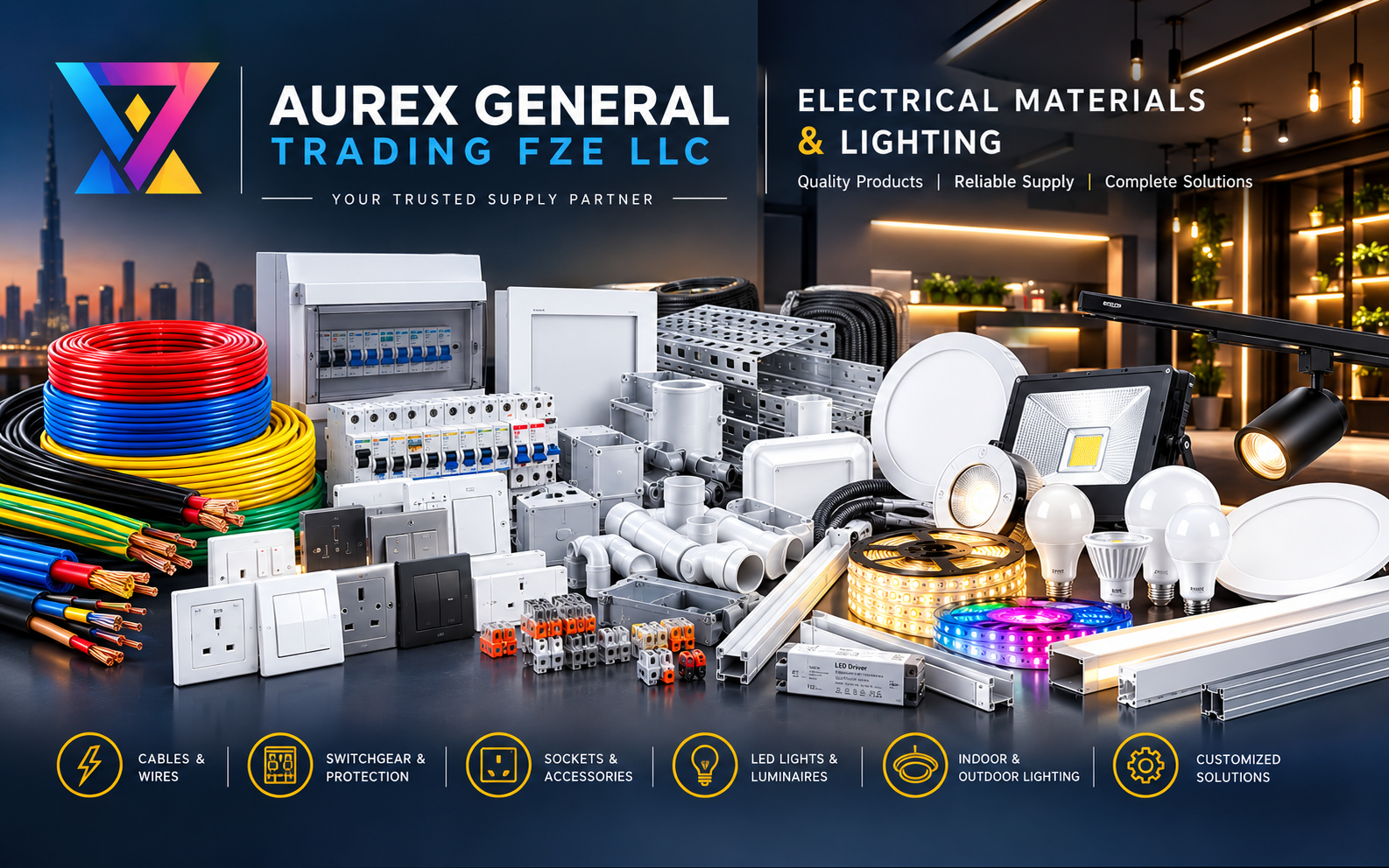Electrical materials and LED lighting products supplied in the UAE